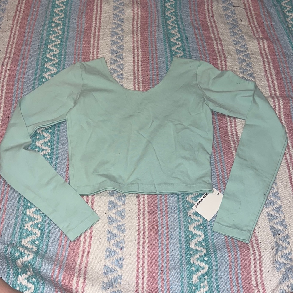 American Apparel Light Blue Crop Top